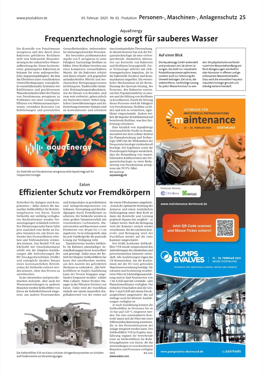 Fachbeitrag in Produktion über Frequenztechnologie